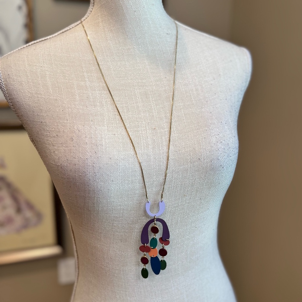 5 for $30 NWOT! UNIVERSAL THREAD Multi-Color Artistic Pendant Gold Necklace